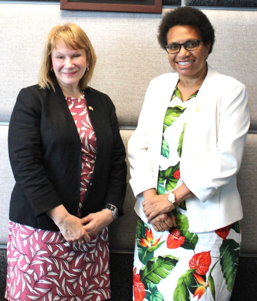 U.S. Ambassador to Papua New Guinea, Solomon Islands, and Vanuatu, Ann Marie Yastishock, met with the Minister for Labour and Employment, Hon. Kessy Sawang, MP